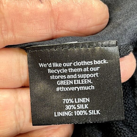 Eilleen Fisher Black Dress Size XSmall Asymmetrical Dress - Picture 14 of 15